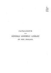 book Catalogue of the General Assembly Library of New Zealand 1897