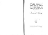 book Wall Street Ventures & Adventures Thru 40 Years