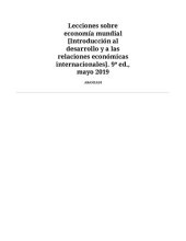 book Lecciones sobre economía mundial