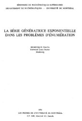 book La serie generatrice exponentielle dans les problemes d'enumeration