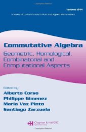 book Commutative Algebra: Geometric, Homological, Combinatorial, and Computational Aspects