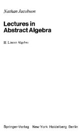 book Lectures in abstract algebra: Linear algebra