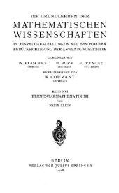 book Elementarmathematik vom hoeheren Standpunkte aus