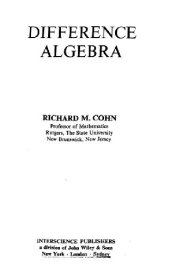 book Difference algebra