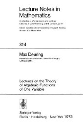 book Lectures on the theory of algebraic functions of one variable