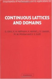 book Continuous lattices and domains