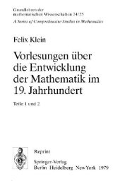 book Vorlesungen ueber die Entwicklung der Mathematik im 19. Jahrhundert