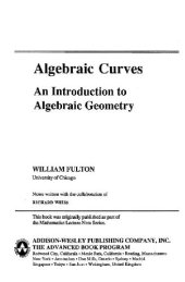 book Algebraic Curves. An Introduction to Algebraic Geometry