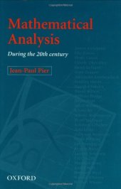 book Mathematical analysis during the 20th century