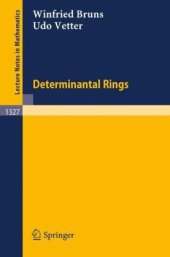 book Determinantal Rings