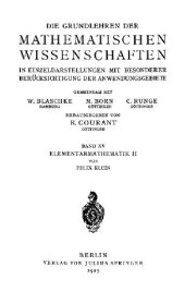 book Elementarmathematik vom hoeheren Standpunkte aus