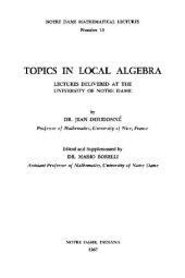 book Topics in Local Algebra (Math. Lect. 10)