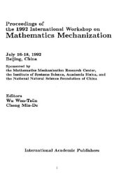 book Proceedings 1992 Int. Workshop on Mathematics Mechanization