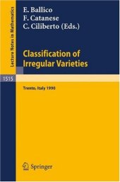 book Classification of Irregular Varieties: Minimal Models and Abelian Varieties. Proceedings of a Conference held in Trento, Italy, 17–21 December, 1990