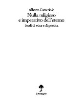 book Nulla religioso e imperativo dell'eterno. Studi di etica e di poetica