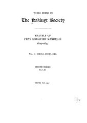 book Travels of Fray Sebastien Manrique 1629-1643 : in two volumes. Vol. 2, China, India, etc.