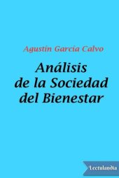 book Análisis de la Sociedad del Bienestar