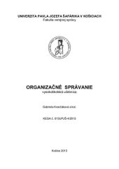 book Organizačné správanie: vysokoškolská učebnica