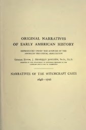 book Narratives of the Witchcraft Cases 1648-1706