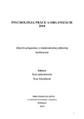 book Psychológia práce a organizácie 2010. Zborník príspevkov z medzinárodnej odbornej konferencie