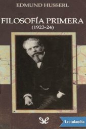 book Filosofía primera (1923-1924)