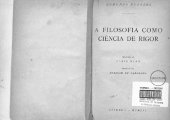 book A filosofia como ciência de rigor