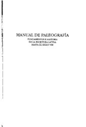 book Manual de paleografía : fundamentos e historia de la escritura latina hasta el siglo VIII