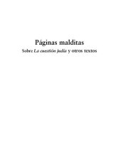 book Páginas malditas. Sobre La cuestión judía y otros textos