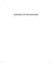 book Business law for managers