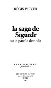 book La saga de Sigurdr ou la parole donnée