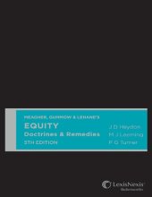 book Meagher, Gummow and Lehane's equity : doctrines and remedies