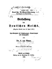 book Verfassung des Deutschen Reichs (Gegeben Berlin, 16. April 1871)