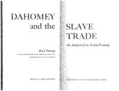 book Dahomey and the slave trade: an analysis of an archaic economy