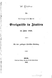 book Die kriegerischen Ereignisse in Italien im Jahre 1848