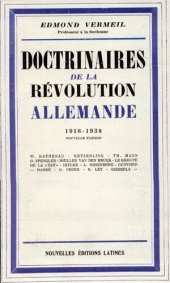 book Doctrinaires de la Révolution Allemande 1918-1938