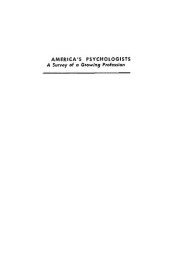 book America's psychologists : a survey of a growing profession