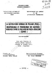 book La suffixation verbale en pulaar (peul): morphologie et phonologie des suffixes verbaux dans le pulaar du Fouta-Djallon (Guinee)