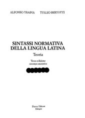 book Sintassi normativa della lingua latina. Teoria