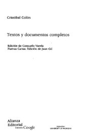 book Textos y documentos completos, relaciones de viajes, cartas y memoriales