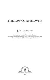 book The Law of Affidavits.