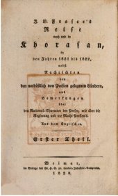 book J. B. Frasers Reise nach und in Khorasan, in den Jahren 1821 und 1822