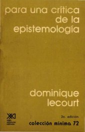 book Para una crítica de la epistemología