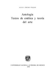 book Antología. Textos de estética y teoría del arte