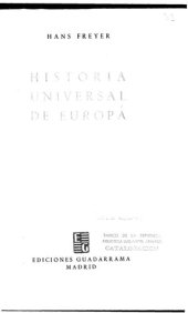 book Historia universal de Europa