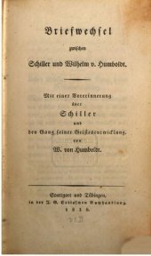 book Briefwechsel zwischen Schiller und Wilhelm von Humboldt