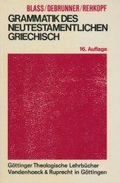 book Grammatik des neutestamentlichen Griechisch Joachim Jeremias zum 75. Geburtstag