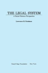 book The Legal System: A Social Science Perspective