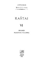 book Raštai. T. 6: Bendrieji filosofijos klausimai