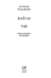 book Raštai. T. 8: Pedagogikos filosofija