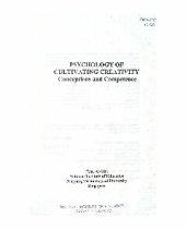 book Psychology of Cultivating Creativity Conceptions and Competence